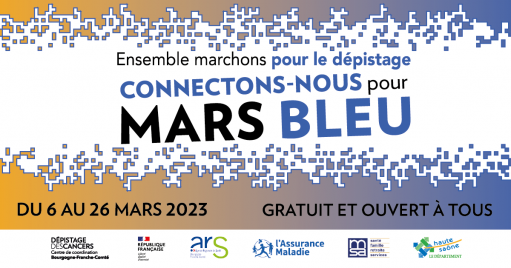 Ensemble, marchons pour le dépistage - connectons nous pour Mars bleu 2023